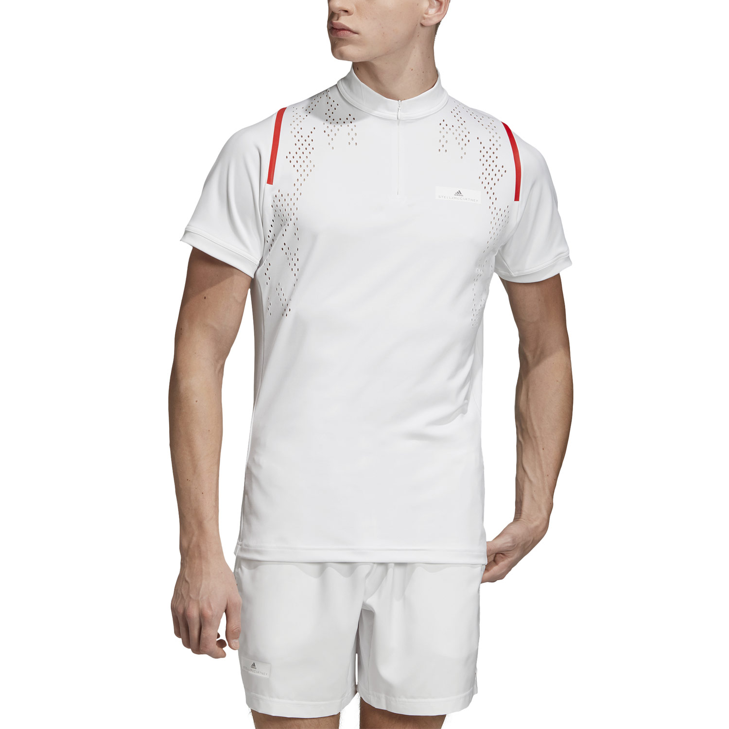 adidas Stella McCartney Zipper Camiseta Tenis Hombre - White