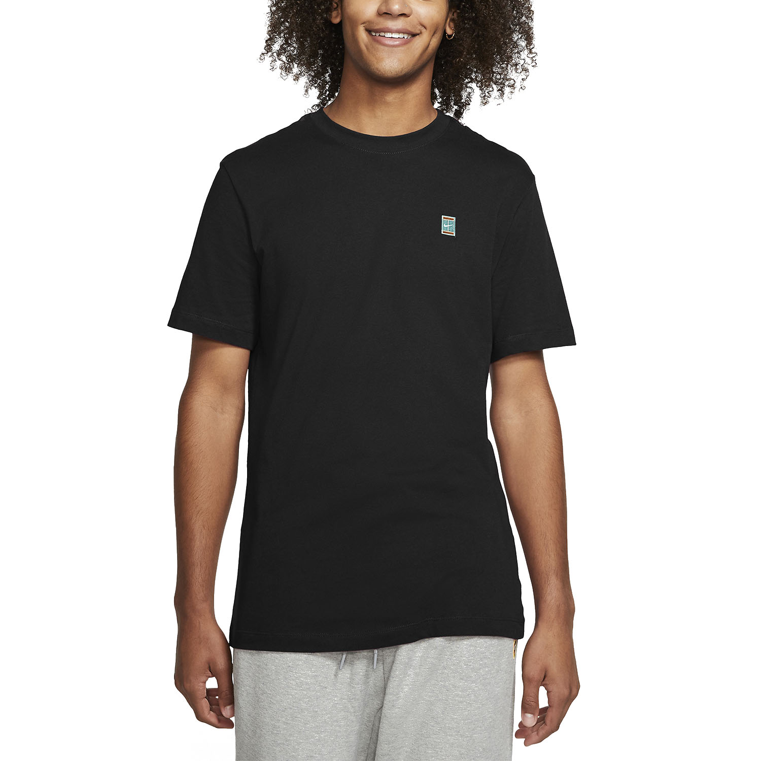 Court Camiseta de Tenis Hombre - Black/Washed Teal