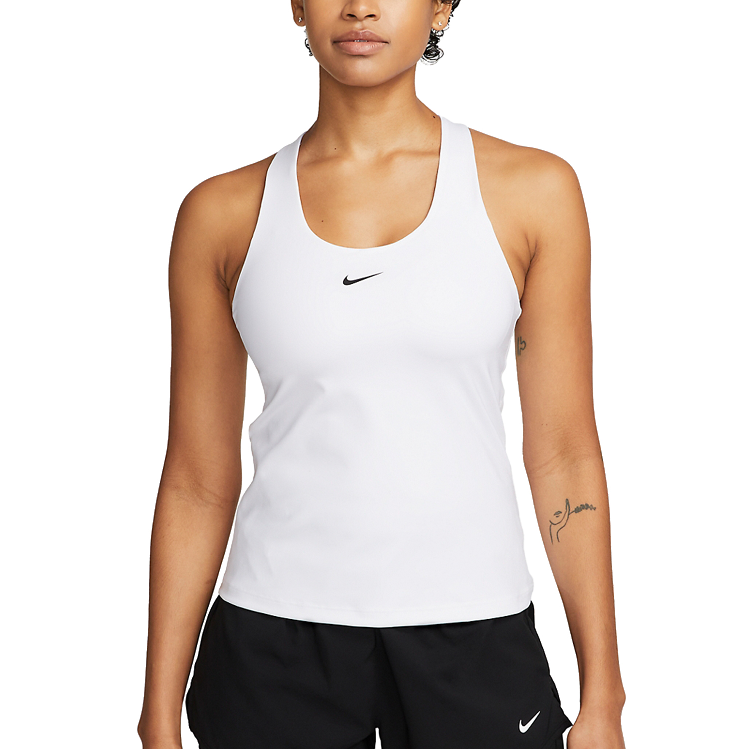 Nike Dri-FIT Swoosh Women's Tennis Tank - White/Stone Mauve/Black