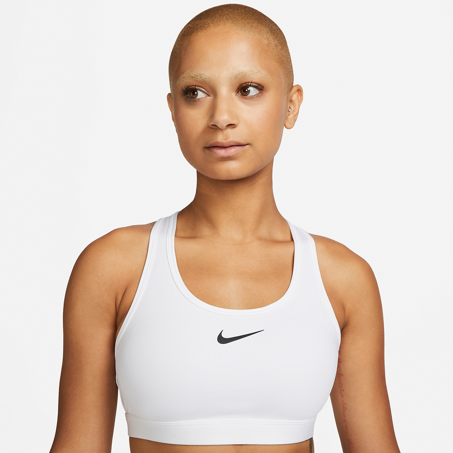 Nike Swoosh Women's Training Sports Bra - White/Stone Mauve