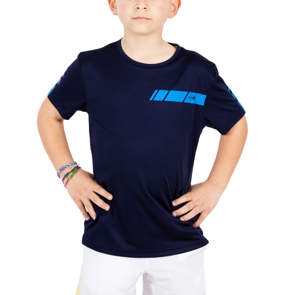 Polo e Maglia Tennis Bambino Dunlop Dunlop Club Crew TShirt Boy  Navy/Blue  Navy/Blue 71389