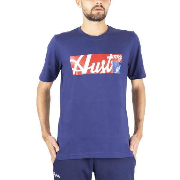 Maglietta Tennis Uomo Australian Australian All Logo Print Camiseta  Blu Cosmo  Blu Cosmo SWUTS0003842