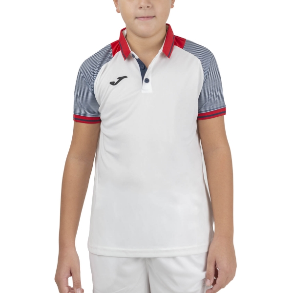 Polo e Maglia Tennis Bambino Joma Joma Essential II Polo Boy  White/Red/Dark Navy  White/Red/Dark Navy 101509.203