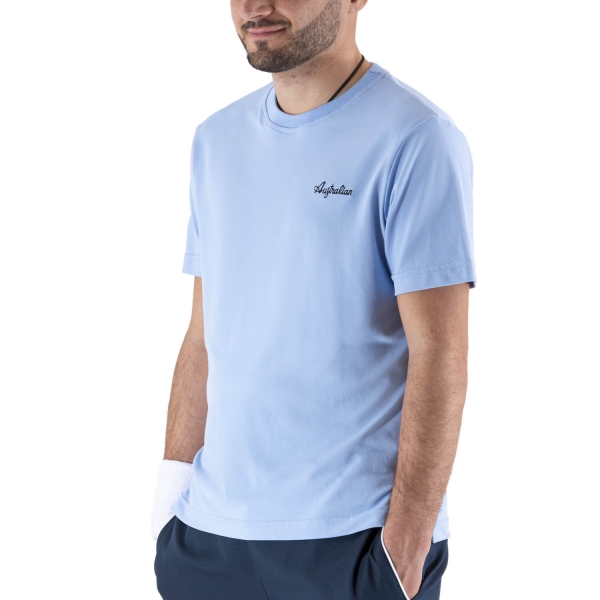 Maglietta Tennis Uomo Australian Australian Piquet TShirt  Azzurro Pastello  Azzurro Pastello LSUTS0003440