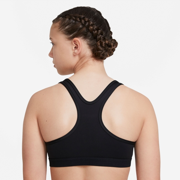 Nike Swoosh Girl's Sports Bra - Black/White