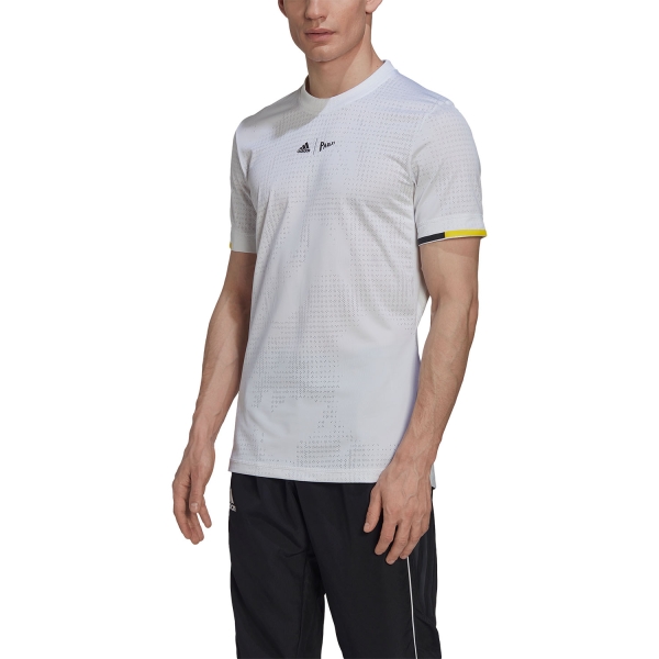 Maglietta Tennis Uomo adidas adidas London TShirt  White/Yellow  White/Yellow HC8540