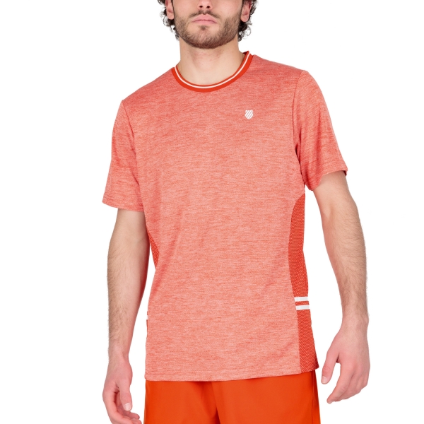 Maglietta Tennis Uomo KSwiss KSwiss Hypercourt Double Crew Camiseta  Spicy Orange/Melange  Spicy Orange/Melange 105802850