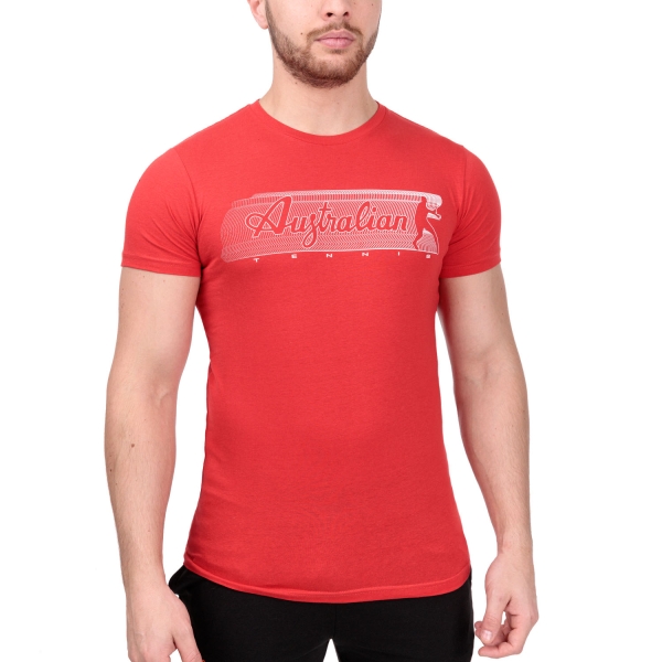 Maglietta Tennis Uomo Australian Australian Gradient Camiseta  Rosso Vivo  Rosso Vivo TEUTS0055720
