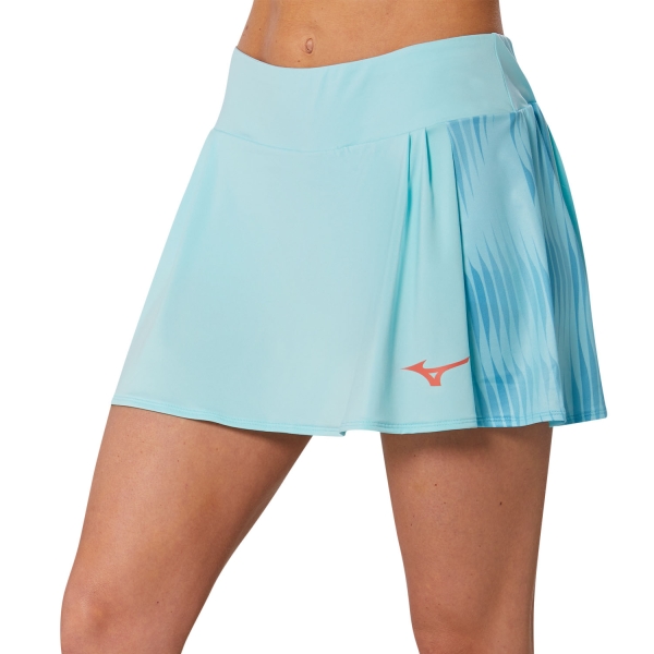Gonne e Pantaloncini Tennis Mizuno Mizuno Printed Flying Skirt  Tanager Turquoise  Tanager Turquoise 62GBA20127