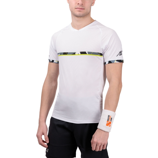 Maglietta Tennis Uomo Babolat Babolat Aero Crew Camiseta  White  White 2MS23011Y1000