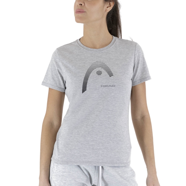 Camisetas y Polos de Tenis Mujer Head Club Lara Camiseta  Grey Melange 814463GM