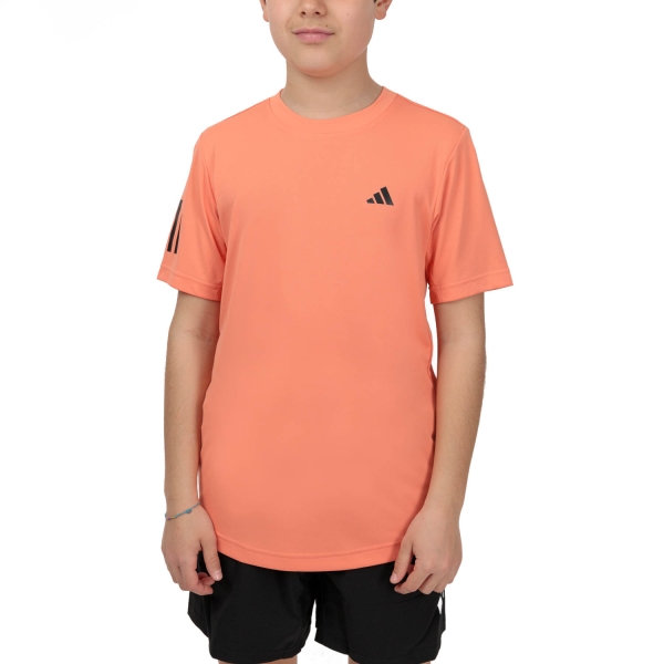 Polo e Maglia Tennis Bambino adidas adidas Club 3 Stripes Camiseta Nino  Semi Coral Fusion  Semi Coral Fusion HR4288