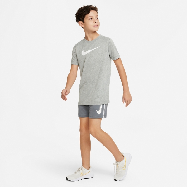 Nike Dri-FIT Multi+ 6in Boy's Tennis Shorts - Smoke Grey/White