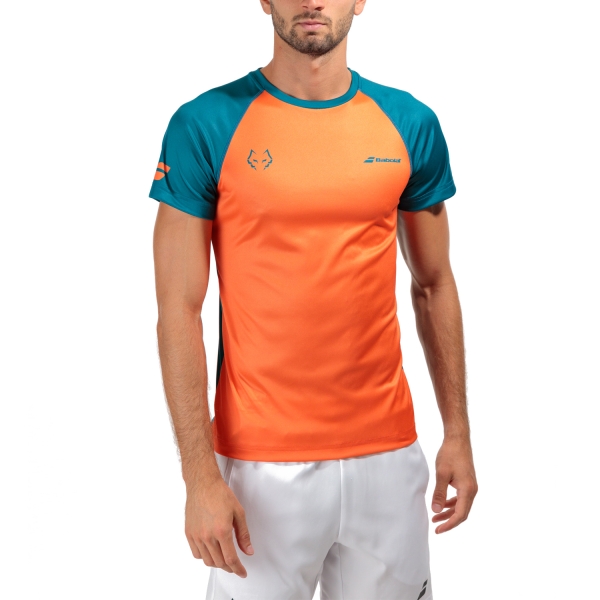 Maglietta Tennis Uomo Babolat Babolat Lebron TShirt  Orange/Dark Blue  Orange/Dark Blue 6MS230116015