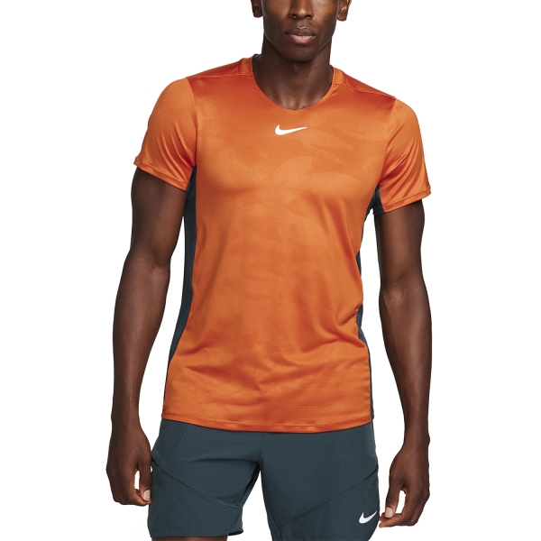 Maglietta Tennis Uomo Nike Nike Court DriFIT Advantage Maglietta  Campfire Orange/Deep Jungle/White  Campfire Orange/Deep Jungle/White DX5538893