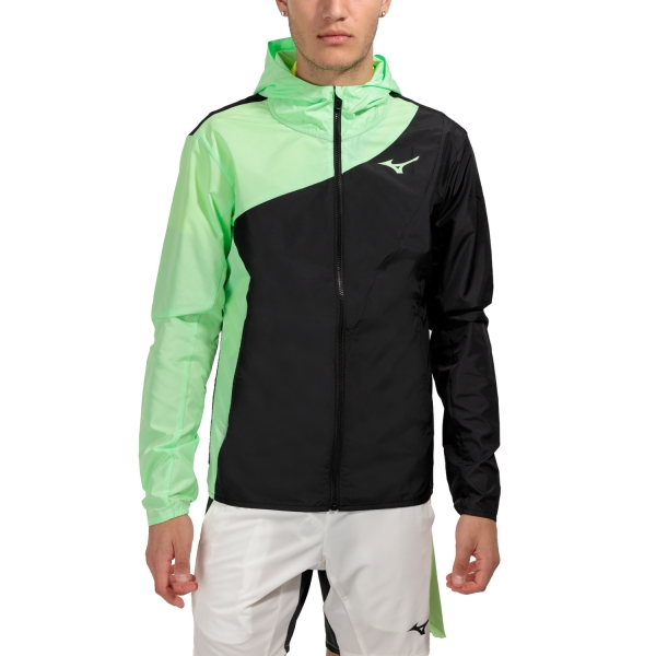 Giacche da Tennis Uomo Mizuno Mizuno Release Jacket  Techno Green/Black  Techno Green/Black 62GEA50194