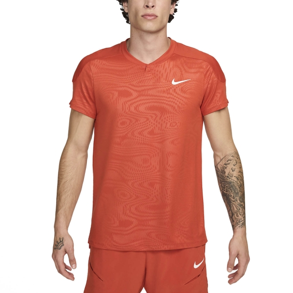 Maglietta Tennis Uomo Nike Court Slam Maglietta  Rust Factor/White FD5261811